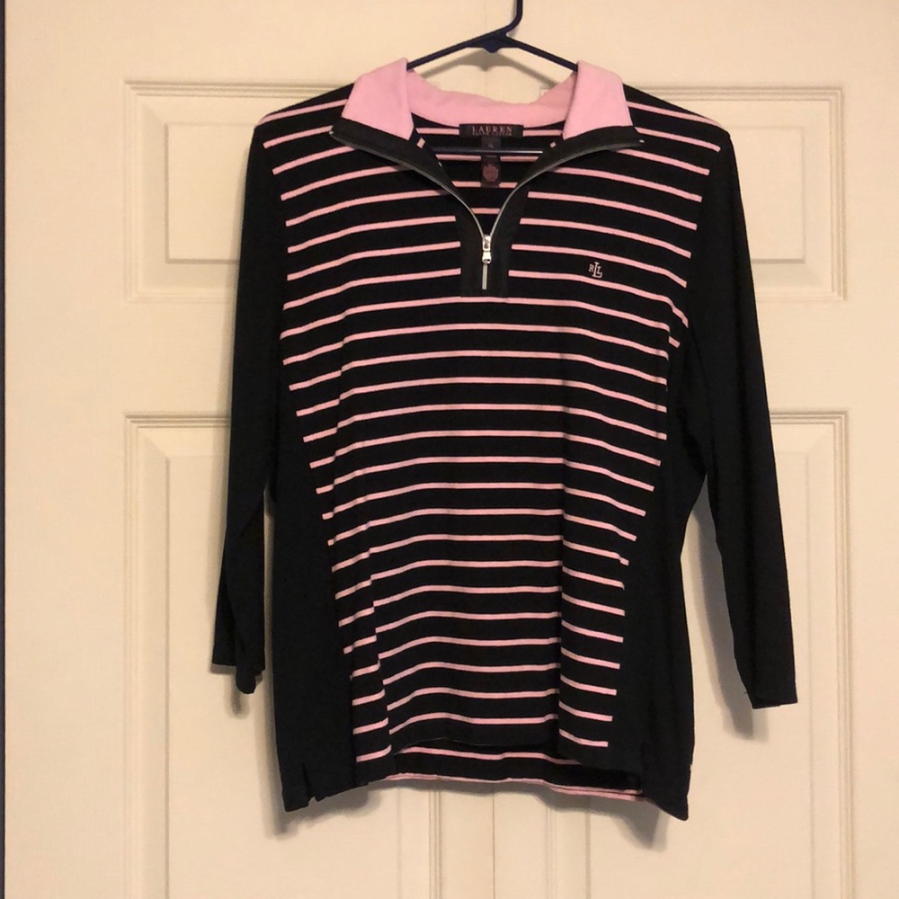 Ralph Lauren 3/4 sleeve pullover quarter zip